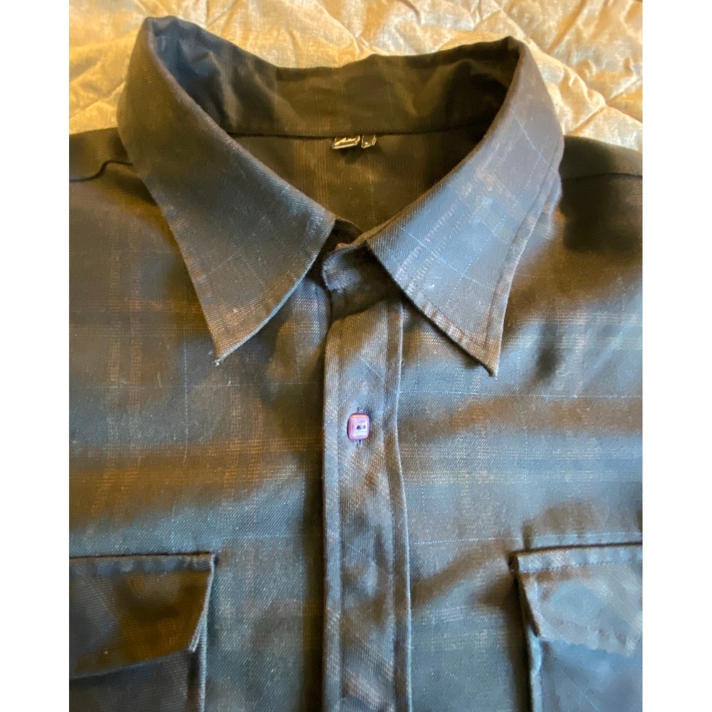 Rusty Men's Large Grey Plaid Long Sleeve Button Down Fleece lined Shirt Jacket - Picture 7 of 12